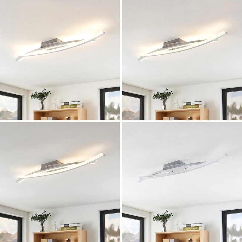 Lindby Deckenleuchte Elarit LED dimmbar Lampe Leuchte chrom 104x18,5cm 3000K - 4251096579901