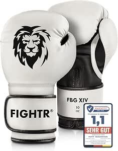 FIGHTR Boxhandschuhe Trainingshandschuhe für Boxen MMA Kickboxen schwarz weiß - 4270001944382
