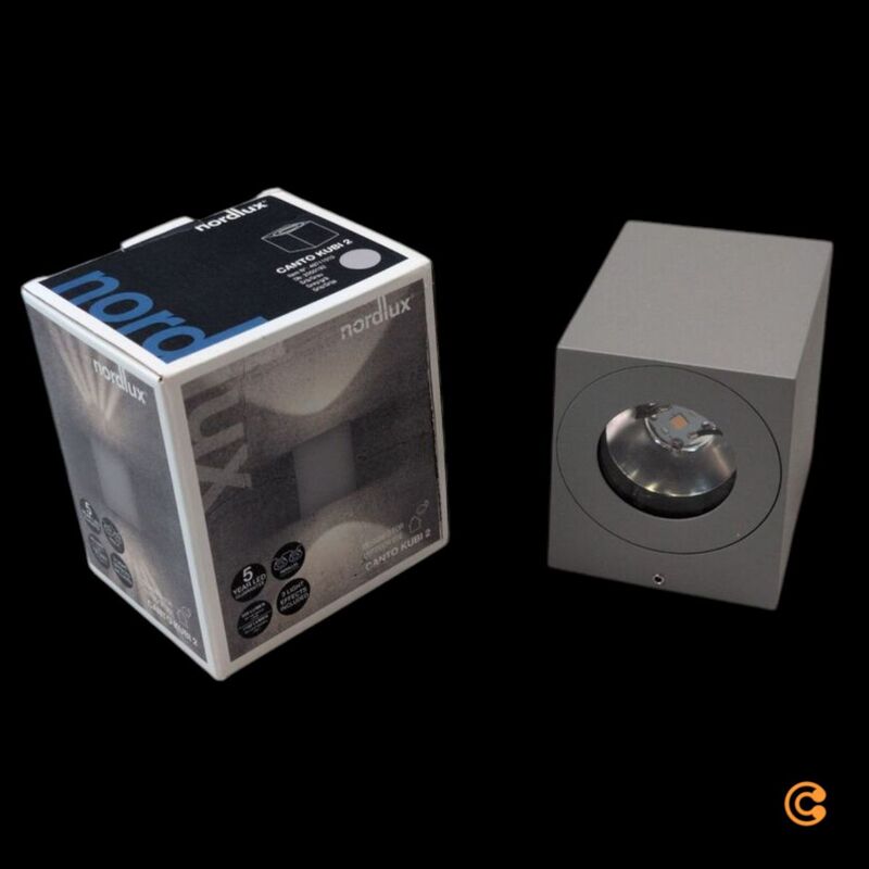 Nordlux Außenwandleuchte Canto Kubi 2.0 LED Gartenlampe Wandleuchte grau IP44 - 5701581483187