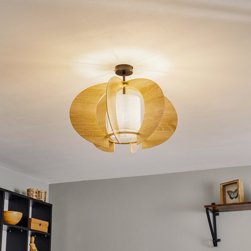 SIGMA Deckenleuchte Modern C M Deckenlampe Leuchte Lampe mit Holz-Lamellen Ø50cm - 5902335267927