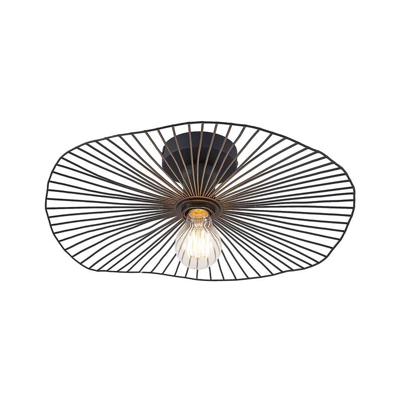 Lindby Deckenleuchte Ruota LED Lampe Leuchte dimmbar schwarz Ø40cm 11cm hoch - 4251096584127