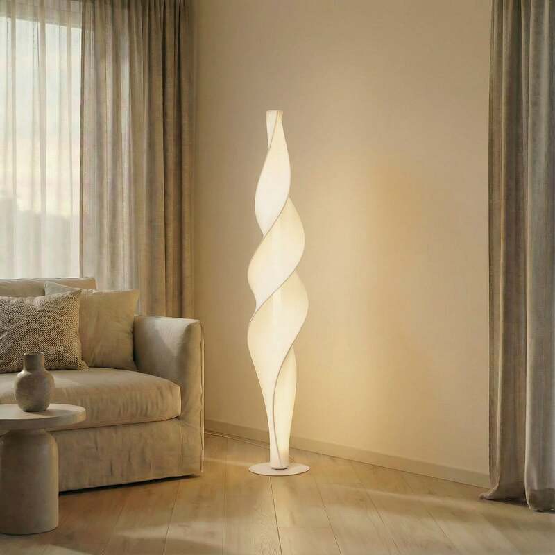 Lucande Stehleuchte Lampe Novelle LED dimmbar CCT 137cm weiß Kunststoff Stahl - 4255830904547
