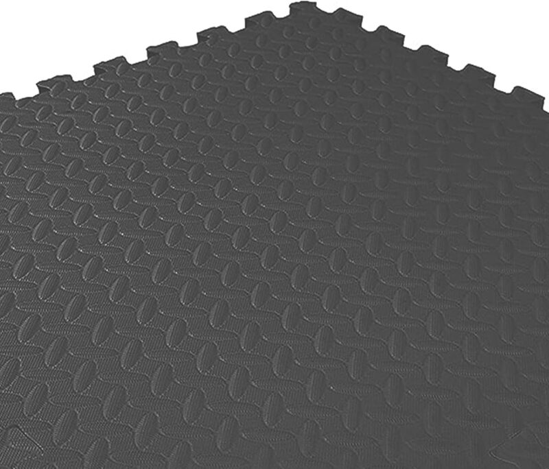BalanceFrom Puzzle-Fitnessmatte Set 6 Matten Schwarz 3/4" Stärke rutschfest - 0856271007480