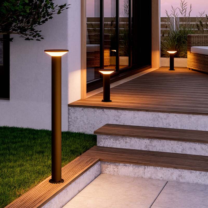 Eglo LED-Sockellampe Rigosa Außenlampe Gartenleuchte schwarz 35cm IP44 1100Lumen - 9008606355822