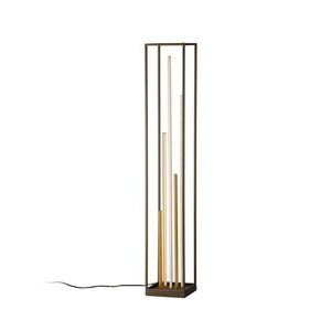 B-Ware FISCHER & HONSEL LED-Stehleuchte Grid Leuchte schwarz gold Metall CCT dimmbar