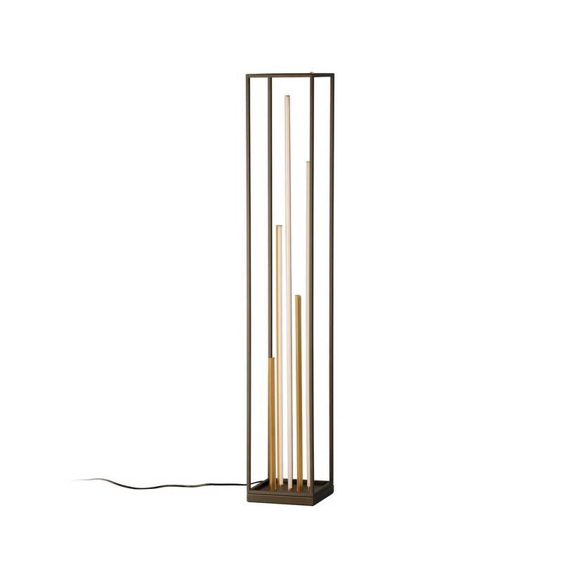 FISCHER & HONSEL LED-Stehleuchte Grid Leuchte schwarz gold Metall CCT dimmbar - 4003694405195
