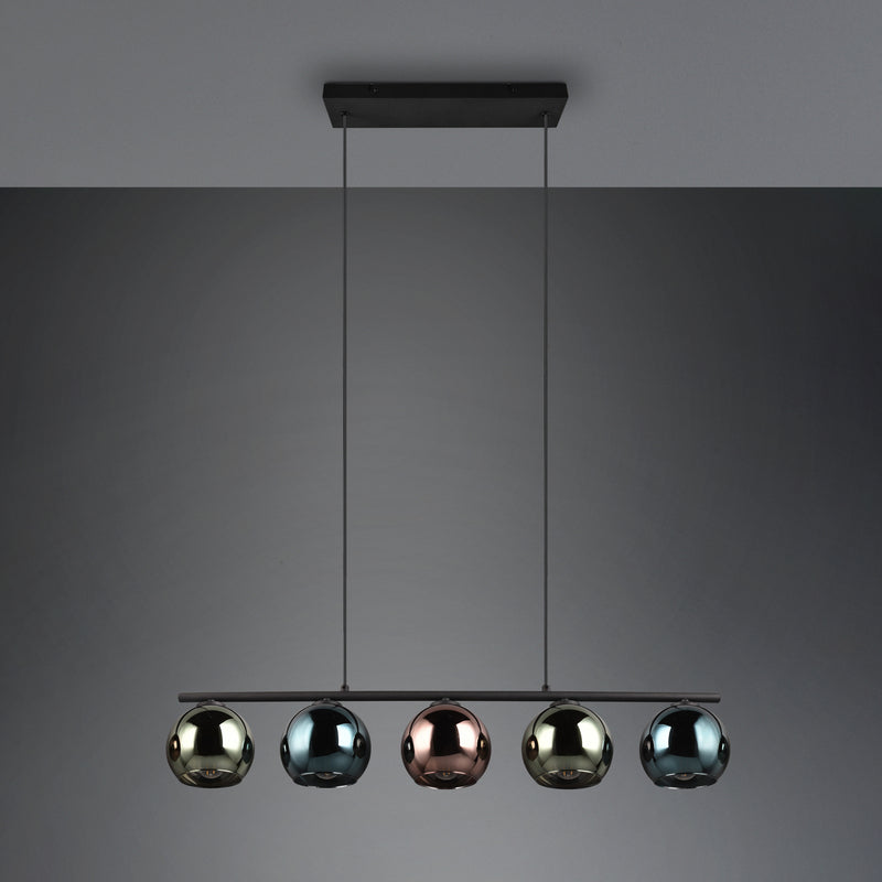Reality Leuchten Hängeleuche Sheldon fünf Glaskugeln Hängelampe Lampe Leuchte - 4017807585254