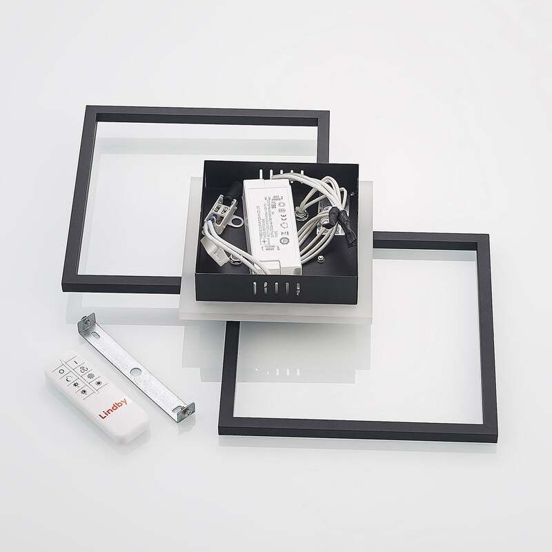 Lindby Deckenlampe Fjardo LED Lampe dimmbar CCT Fernbedienung schwarz - 4251911705652