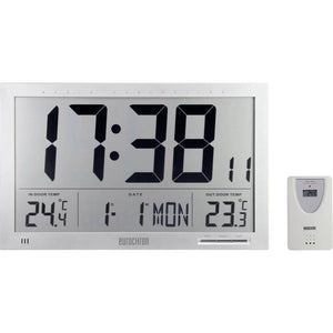 B-Ware EUROCHRON EFWU Jumbo 102 Funk-Wanduhr mit Innentemperatur und Kalender