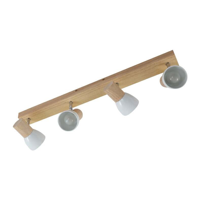 Lindby Deckenleuchte Thorin LED Deckenlampe dimmbar 4-flammig Holz weiß 67cm - 4251096535761