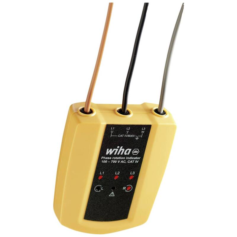 Wiha Drehfeldtester CAT III 1000V CAT IV 600V Drehfeldmessgerät IP40 93x31x75mm - 4010995452216