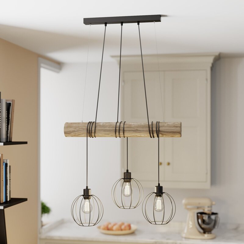 Euluna Hängeleuchte Karou Deckenlampe Pendelleuchte Lampe Leuchte Holz 3-flm E27 - 5905840217265