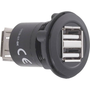 B-Ware TRU COMPONENTS USB A Steckverbinder Adapter Buchse Schwarz Einbau 2fach