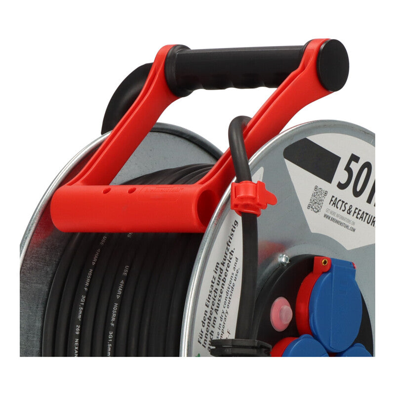 Brennenstuhl Kabeltrommel Garant S 50m IP44 Gummi schwarz für Garten und - 4007123009305