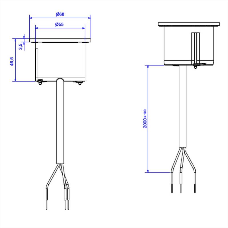 BACHMANN Steckdose Einbau-Steckdose PIX 1xCEE7/3 2m Netzstecker weiß RAL9010 - 4057298135217