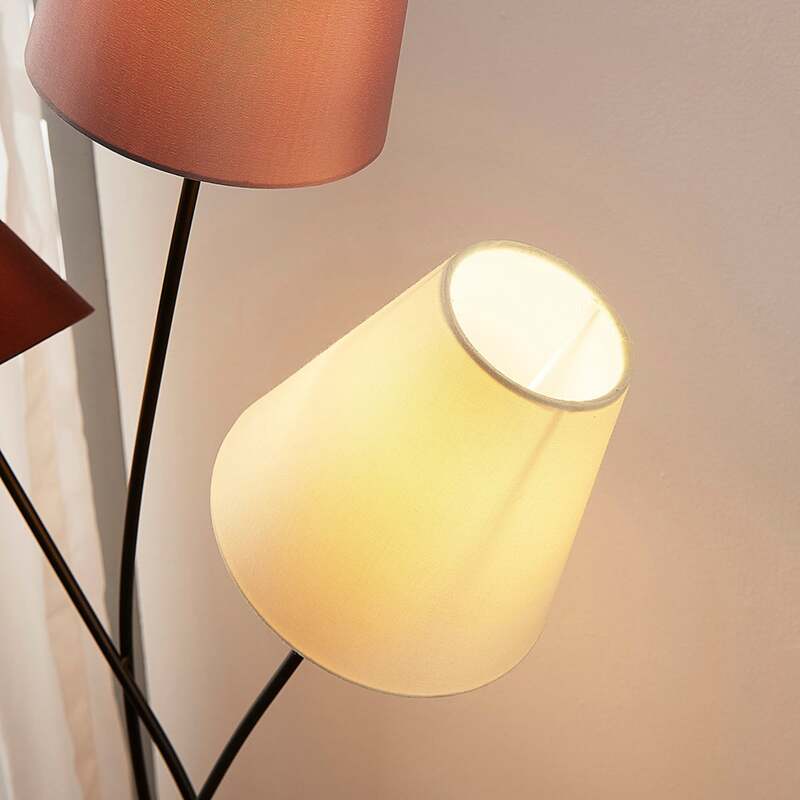 Lindby Stehleuchte Melis 130cm 3-flammig LED warmweiß schwarz braun grau Leuchte - 4251096545739