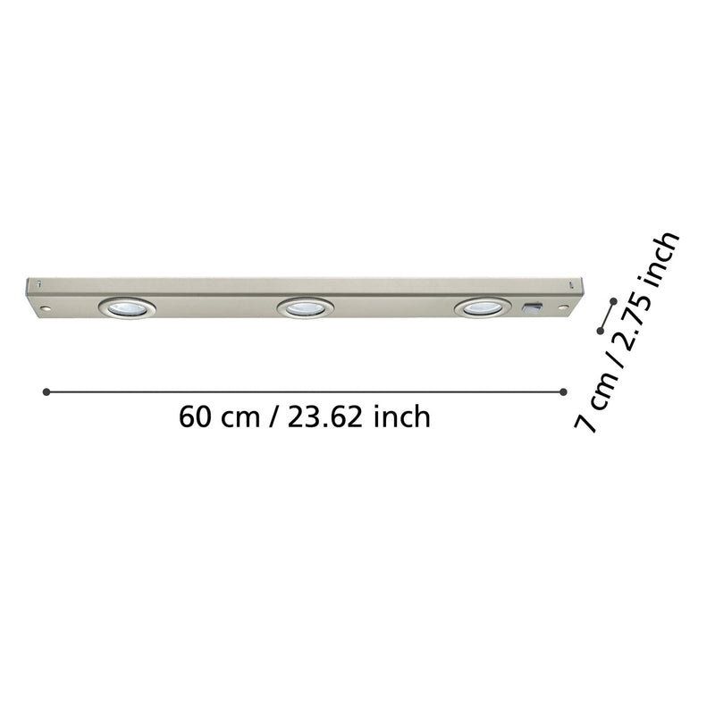 Eglo Unterbauleuchte Kob LED Lampe Küchenleuchte Stahl nickel 60x7cm mit - 9002759937072