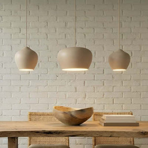 B-Ware Lucande Hängeleuchte Malisa beige 3-flammig Metall 90 cm dimmbar E27