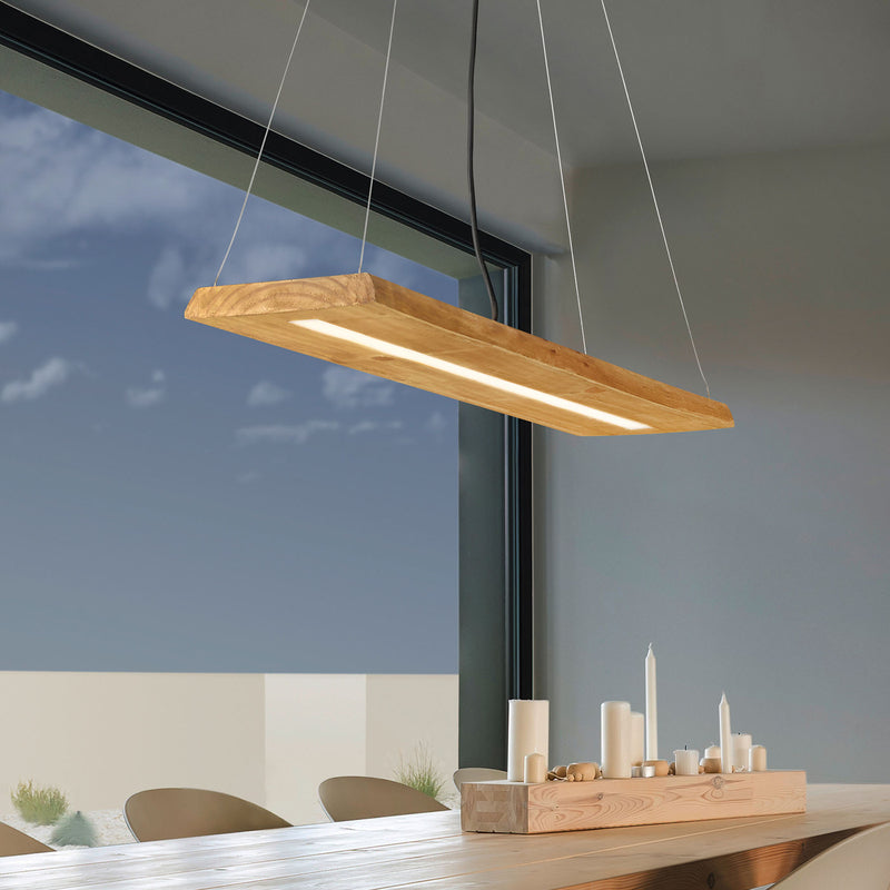 TRIO LIGHTING Hängeleuchte Brad LED Pendelleuchte dimmbar Holz 100x20cm warmweiß - 4017807451191