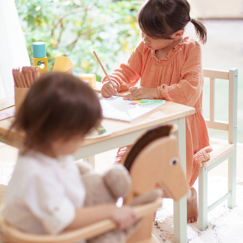 Geuther Sitzgruppe Activity Kinderstuhl Tisch Holz grün lackiert kindgerecht Set - 4010221087410