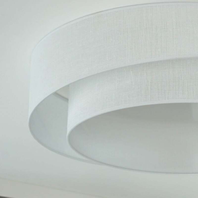 DUOLLA Deckenleuchte Deckenlampe LED Luneta weiß Fernbedienung dimmbar Textil 60 - 5905317606448