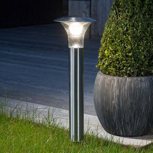 B-Ware Lindby Solar-Gartenleuchte Jolin LED Außenleuchte Edelstahl 66cm IP44