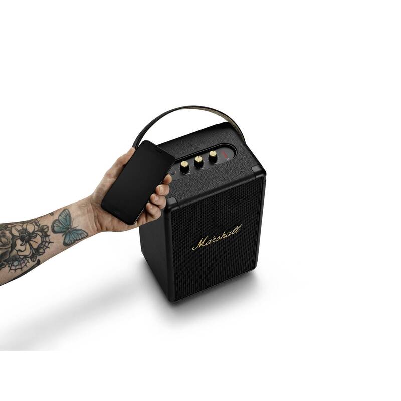 Marshall Bluetooth Lautsprecher Box Tufton Schwarz & Messing 20h Akku 15W IPX2 - 7340055382540