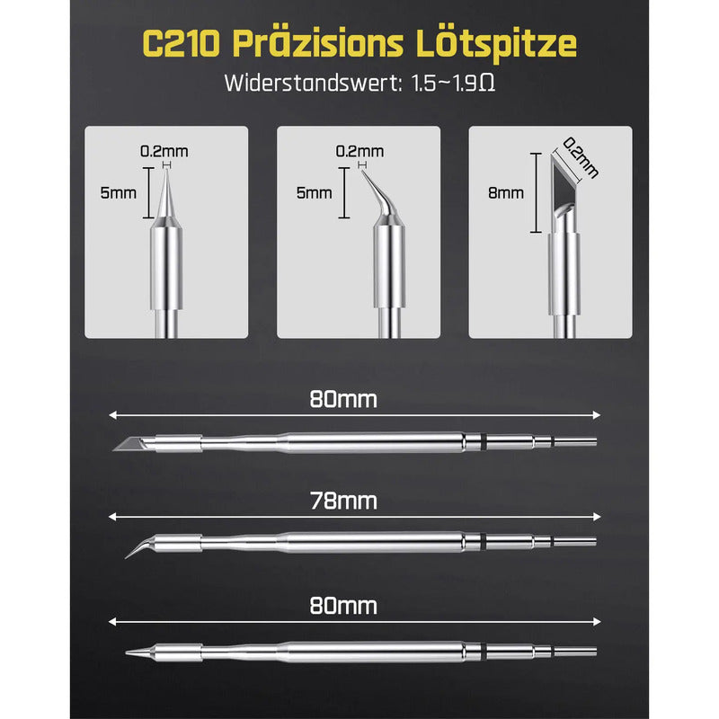 FANTTIK Lötkolben Set Lötstation Akku Lötspitzen Schwämme Pinzette Ständer USB - 4064161487700