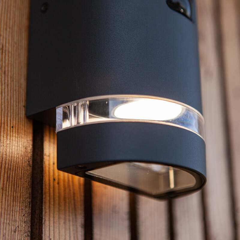 Lutec Außenlampe Gartenleuchte FOCUS ROUND LED Wandleuchte dimmbar dunkelgrau - 6939412014968
