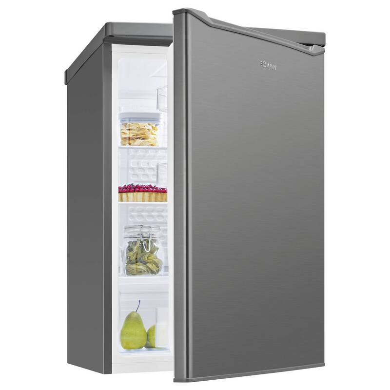 Bomann Kühlschrank inox-look 55cm C 133L Standgerät 126l Inverter-Kompressor - 4004470180466
