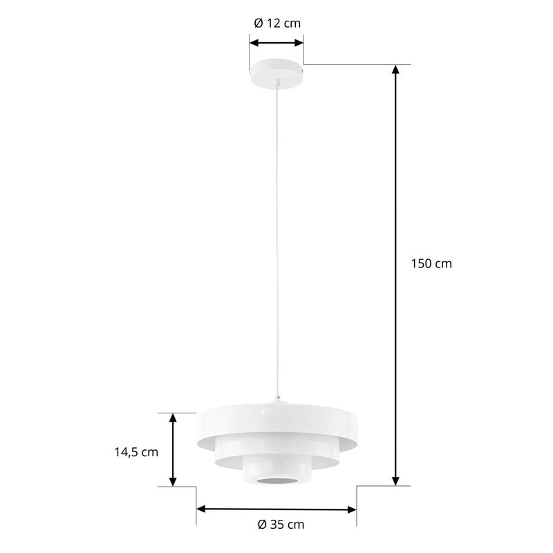 Lindby Hängeleuchte Tivra LED Pendelleuchte dimmbar Lampe weiß Ø35cm 27cm hoch - 4255830913013