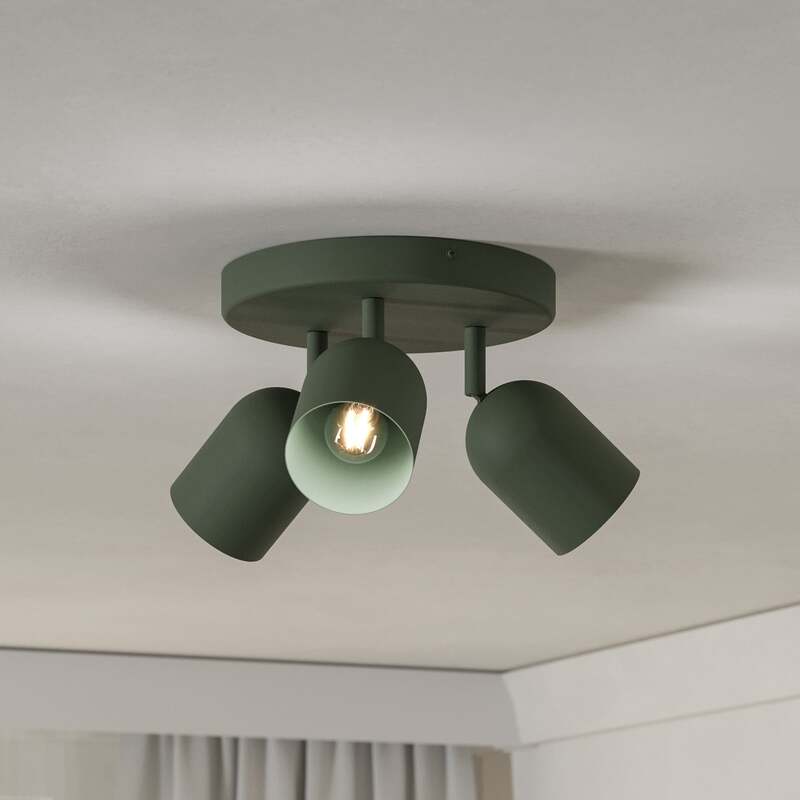 Eglo Deckenstrahler Strahler Tilston LED dimmbar dunkelgrün Ø25cm 3-flg. Stahl - 9008606359677