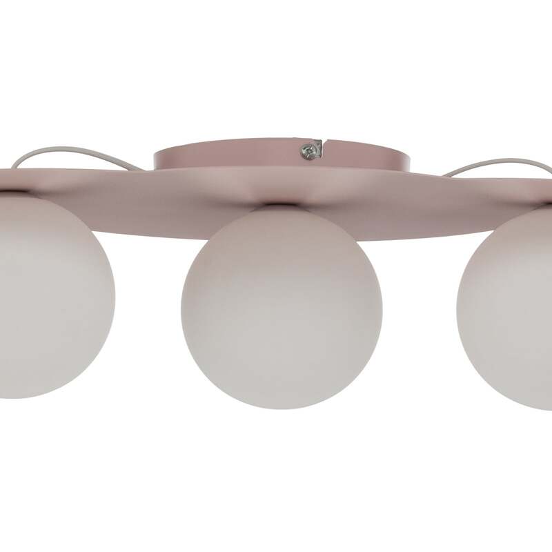 TK Lighting Deckenleuchte Cloud rosa 3-flammig LED Lampe dimmbar Glas 51cm - 5906135114474