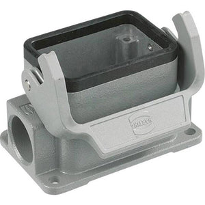 3x B-Ware HARTING Sockelgehäuse Gehäuse Han 6B grau seitlich Aluminium IP65 3 St.