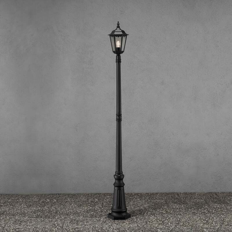 Konstsmide Mastleuchte Firenze 1-flammig schwarz Laterne Mastlampe Außenlampe - 7318307233759