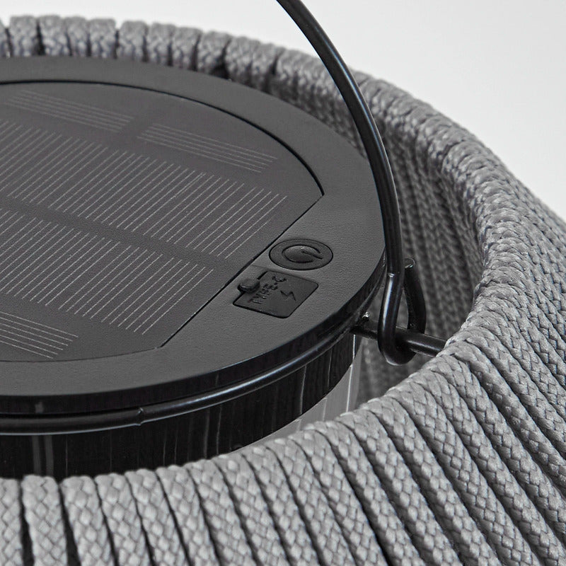 Lindby Hängeleuchte Pendelleuchte LED Solarleuchte Grau USB IP54 Balkon Terrasse - 4255830909467