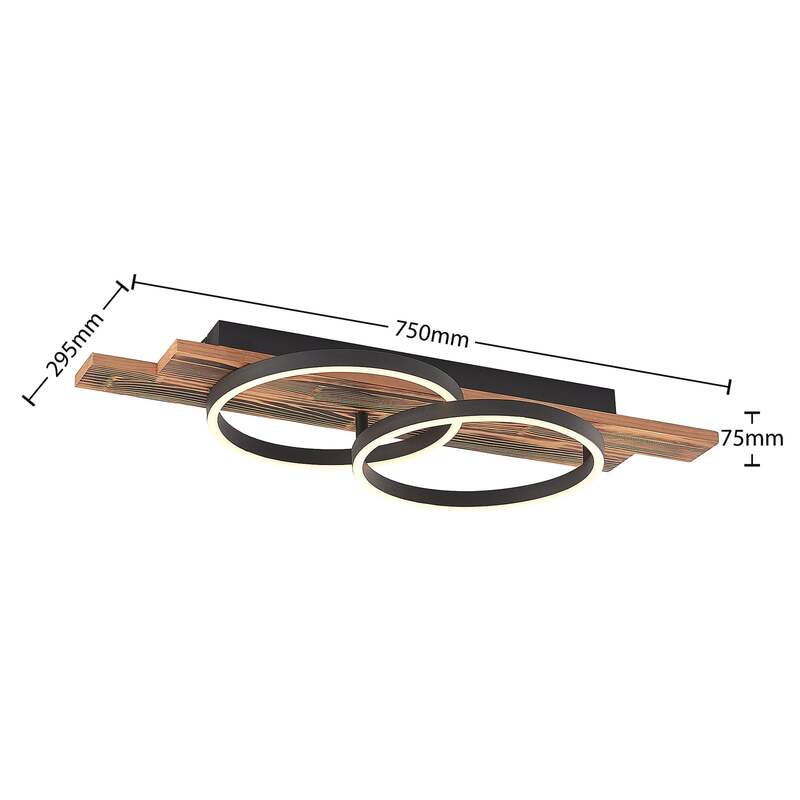 Lindby Deckenleuchte Sentoa LED Lampe dimmbar warmweiß Kiefernholz 75cm lang - 4251911728088