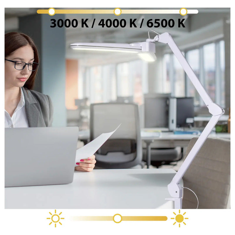 Renkforce Klemmleuchte LED RF-7165304 dimmbar 18W warmweiß grau 850x690mm Lampe - 4064161501772