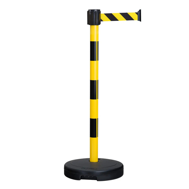 Moravia Gurtwarnständer Absperrpfosten Kunststoff gelb/schwarz 3m x 50mm - 4055381545172