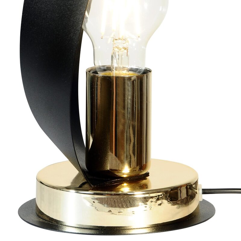 Euluna Tischleuchte Lampe Petla schwarz gold Metall Ø 19 cm Spot Leuchte Licht - 4251911788471