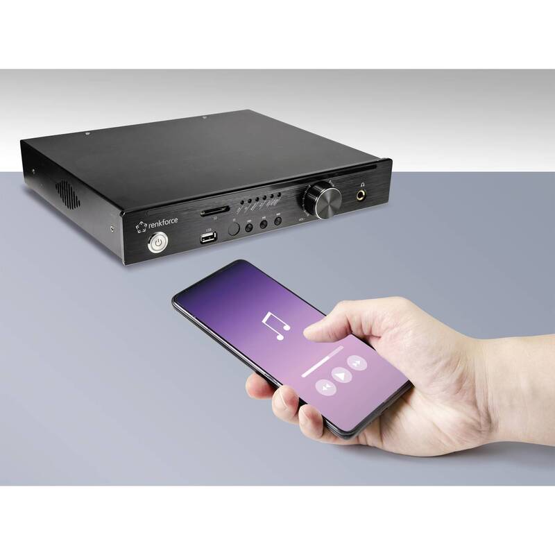 Renkforce Stereo-Verstärker RF-WAM-500 2x100W Bluetooth Aluminium 275x250mm - 4064161201603