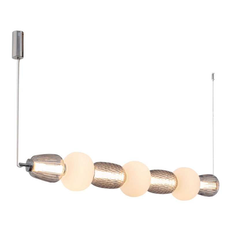 Milagro Hängeleuchte Pendelleuchte LED Caro Glas grau transparent opal 110 cm - 5902693803669