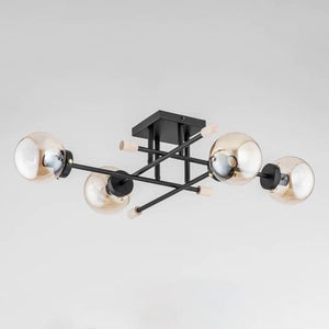 B-Ware Euluna Deckenlampe Sinzig Deckenlampe Deckenlicht Flurleuchte E14 Schwarz Gold