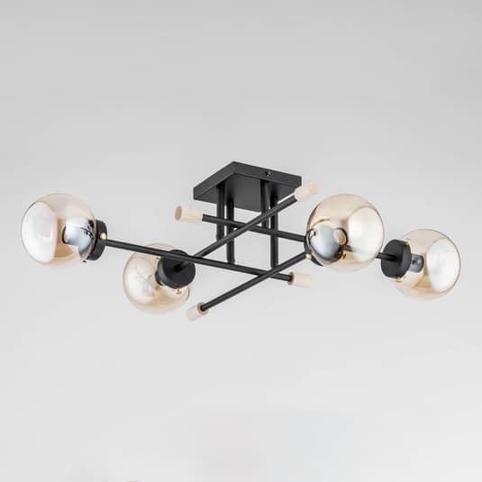 Euluna Deckenlampe Sinzig Deckenlampe Deckenlicht Flurleuchte E14 Schwarz Gold - 5900458501348
