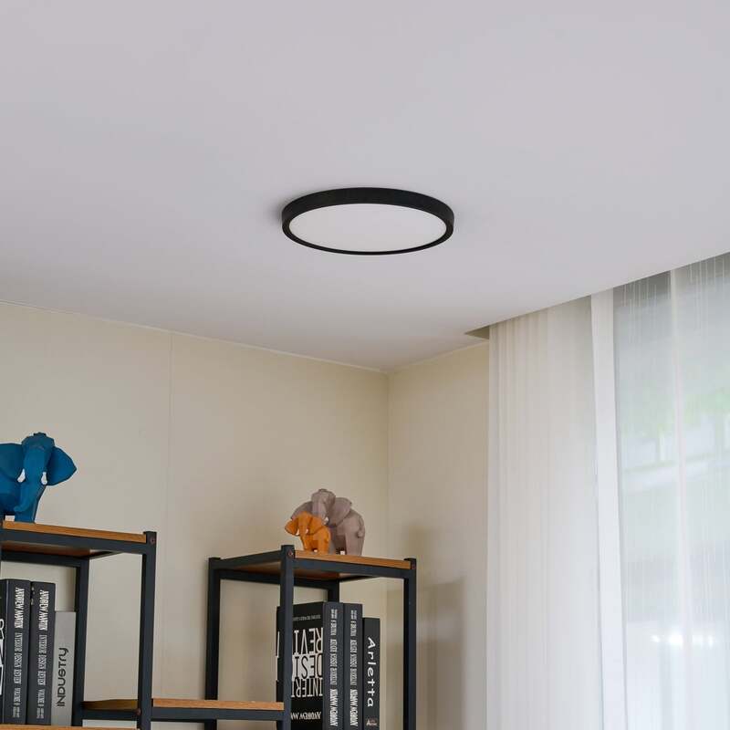 Lindby Deckenleuchte Pravin LED Lampe Leuchte schwarz matt Ø30cm warmweiß 3000K - 4251911766684