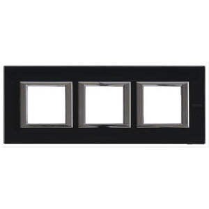 LEGRAND Rahmen Abdeckrahmen Glas Nachtschwarz 3fach SIEHE TEXT/FOTO
