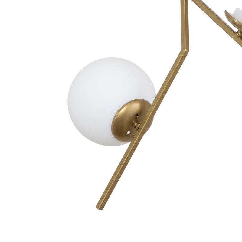 Hängeleuchte Pendelleuchte Dolunay Gold Metall Glas E27 2-flammig 43 cm Lampe - 8681875459074