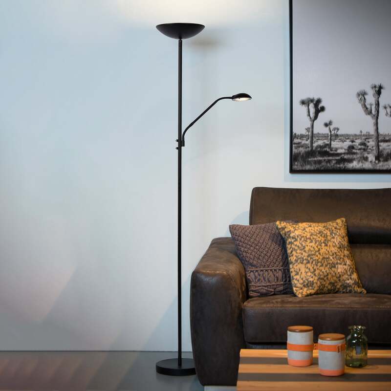 Lucide LED Stehleuchte Deckenfluter Zenith dimmbar schwarz 180 cm Metall Lampe - 5411212193896