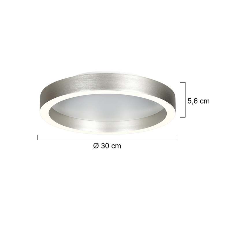 Steinhauer Deckenlampe Ringlux LED Lampe dimmbar warmweiß Metall Ø30cm grau - 8712746180916