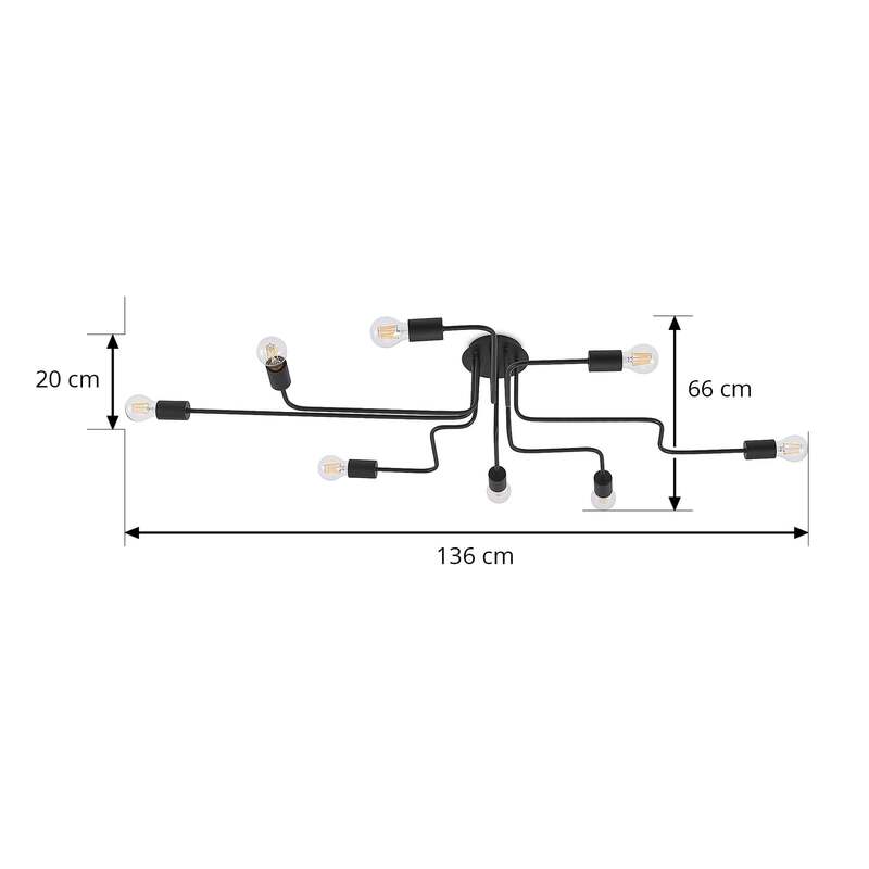 Lindby Elimar Deckenlampe achtflammig Deckenleuchte Lampe Leuchte IP20 E27 60W - 4251911710328